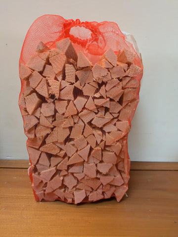 Net bag of kiln dried kindling