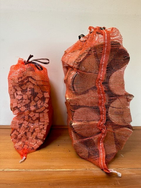 Net bag of kiln dried firewood